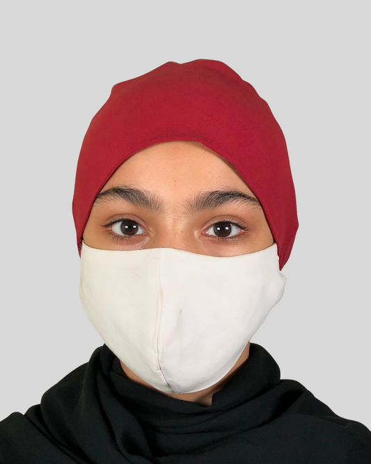 Maroon Tie-Back Undercap Hijab