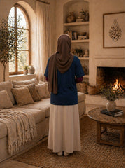 Deen Over Dunya Modest Navy Blue T-Shirt for Women