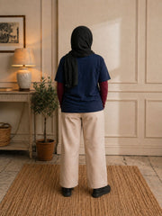 Salam Peace Arabic Modest Navy Blue T-Shirt