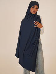 Navy Blue Solid Viscose Jersey Hijab