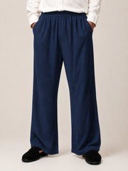 Navy Blue Solid Farsi Pants for Men