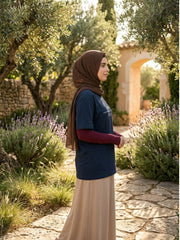 Deen Over Dunya Modest Navy Blue T-Shirt for Women