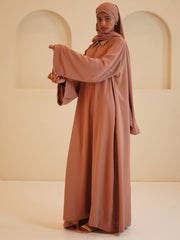 Modest Casual Rust Women’s Zip Abaya with Matching Dupatta