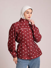 Polka Dot Printed Jacket for Women – Winter Wear