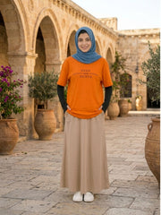 Deen Over Dunya Modest Orange T-Shirt for Women