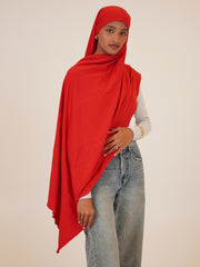 Orange Solid Viscose Jersey Hijab