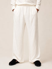 Off White Solid Farsi Pants for Men