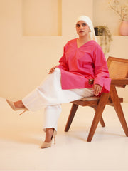 Modest Solid Pink Farsi Set for Women