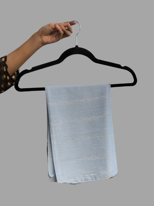 Chiffon Metallic Shimmer Sky Blue Hijab for Women