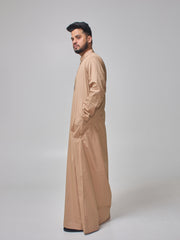 Beige Solid Arabic Thobe for Men
