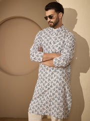 Pure Cotton Printed Men's Kurta Pyjama Set – Traditional Festive Wear