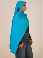 Turquoise Blue Solid Viscose Jersey Hijab
