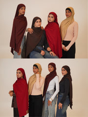 Beige Solid Viscose Jersey Hijab