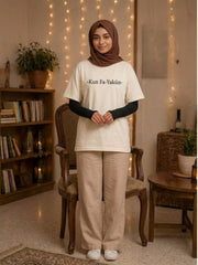 Kun Fa-Yakum Modest Women's Off White T-Shirt