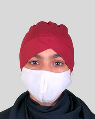 Maroon Turban-style Hijab Cap