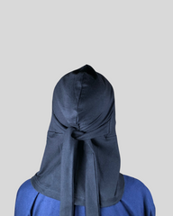 Black Stretch Cotton Jersey Instant Tie Hijab Cap