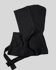 Black Stretch Cotton Jersey Instant Tie Hijab Cap