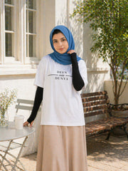 Deen Over Dunya Modest White T-Shirt for Women