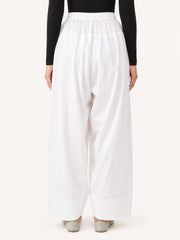 Modest White Solid Women’s Farsi Salwar