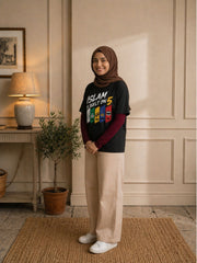 Islam Pillar Modest Black T-Shirt for Women