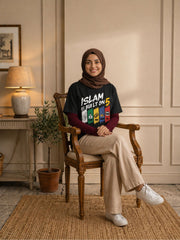 Islam Pillar Modest Black T-Shirt for Women