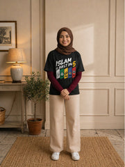 Islam Pillar Modest Black T-Shirt for Women
