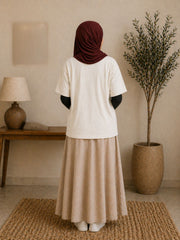 Alhamdulillah Modest Off White T-Shirt for Women
