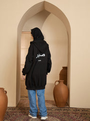 Modest Black Fleece Winter Sabr Hoodie for Women