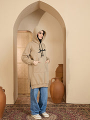 Sabr Modest Beige Fleece Winter Hoodie