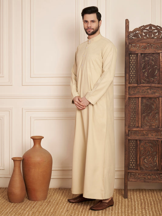 Solid Poly Cotton Thobe for Men