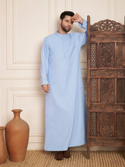 Light Sky Blue Solid Thobe for Men