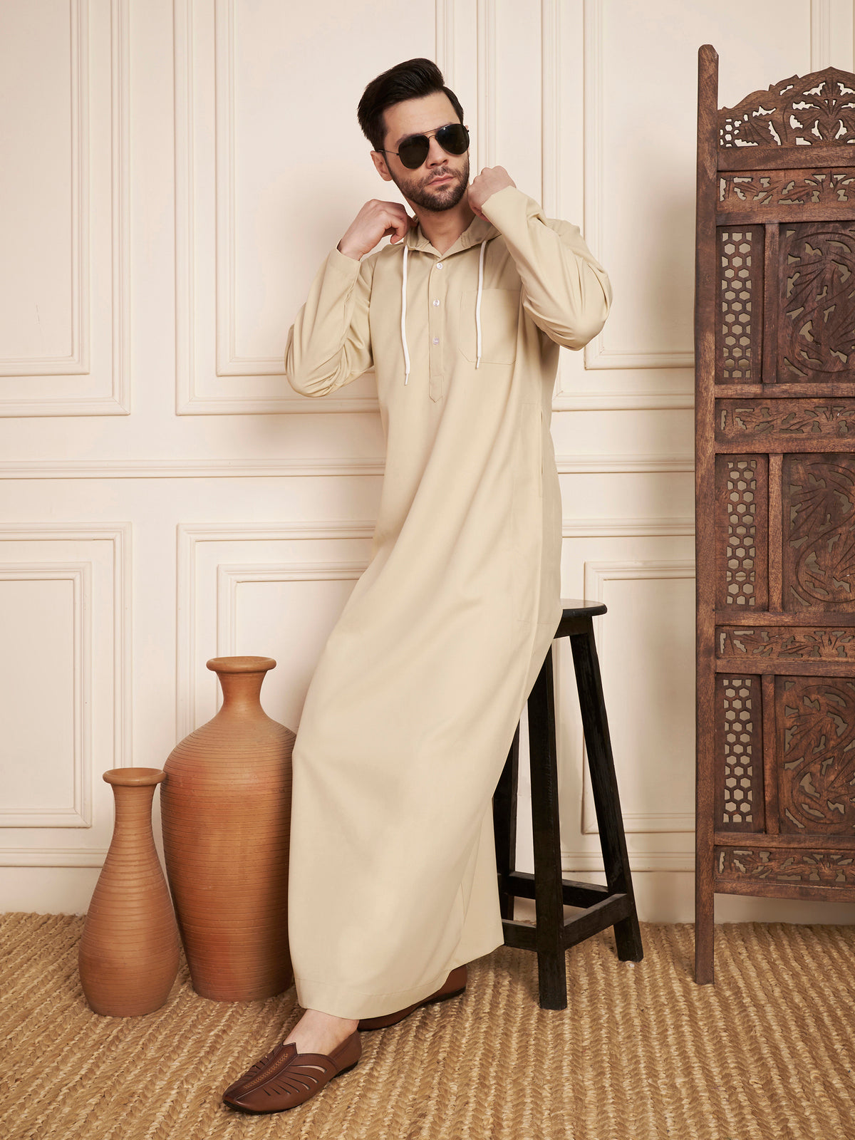 Arabic Hooded Thobe for Men