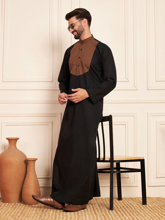Black & Brown Cotton Arabic Thobe