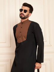 Black & Brown Cotton Arabic Thobe