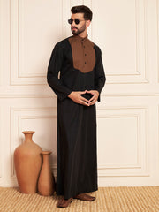 Black & Brown Cotton Arabic Thobe