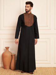 Black & Brown Cotton Arabic Thobe