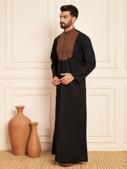 Black & Brown Cotton Arabic Thobe