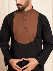 Black & Brown Cotton Arabic Thobe