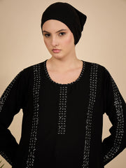 Luxury Black Modest Women Abaya Burqa with Matching Georgette Hijab