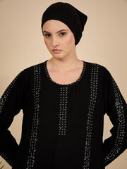 Luxury Black Modest Women Abaya Burqa with Matching Georgette Hijab