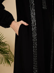 Luxury Black Modest Women Abaya Burqa with Matching Georgette Hijab
