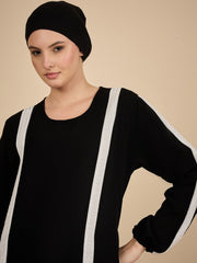 Modest Luxury Black Abaya Burqa with Matching Georgette Hijab