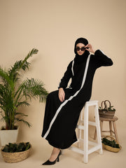 Modest Luxury Black Abaya Burqa with Matching Georgette Hijab