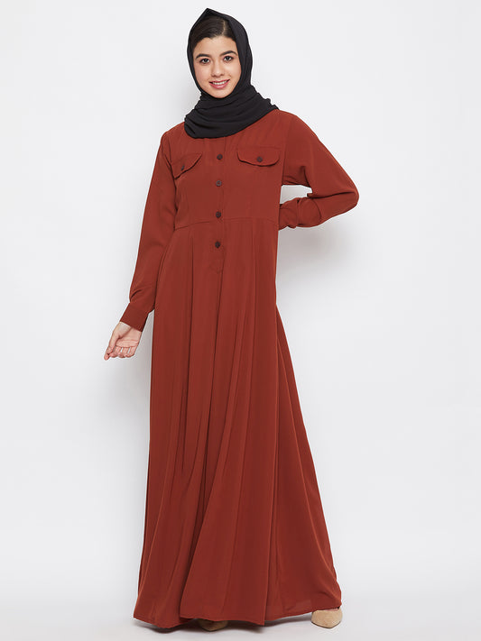Abaya Dress for Women with Black Georgette Hijab