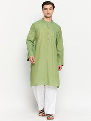 Jade Green Solid Straight Men's Kurta