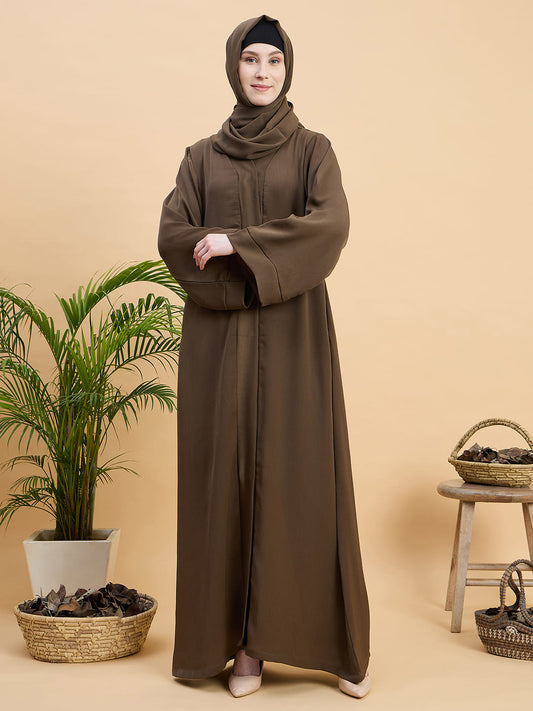 Modest Front Open Oat Dubai Abaya Burqa with Matching Hijab