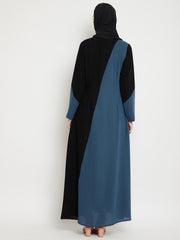 Grey & Black Abaya Dress with Black Georgette Hijab