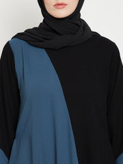 Grey & Black Abaya Dress with Black Georgette Hijab