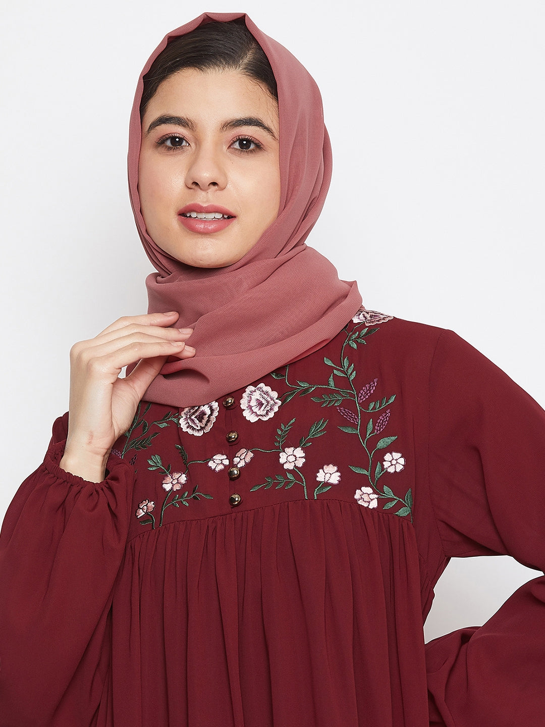 Rust Solid Everyday Use Georgette Hijab Stole for Women