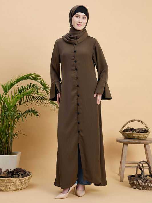 Front Open Modest Oat Abaya Burqa with Matching Hijab
